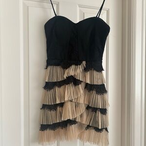 Elegant and fun Black and Cream Layered Dress